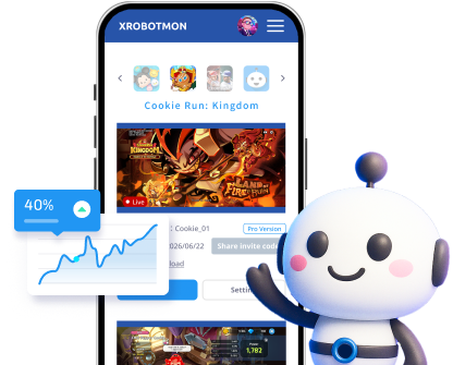 XRobotmon 在雲端自動掛機薑餅人王國的畫面